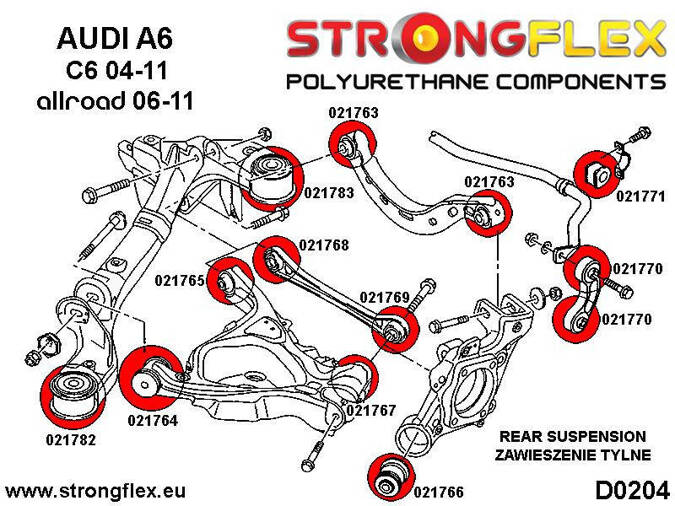 Tuleja tylnego wózka - tylna SPORT A6 / S6 / RS6 A4 / S4 / RS4 Exeo (08-13)